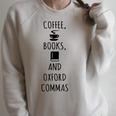 Coffee Books And Oxford Commas Reading T-Shirt Raglan Sleeve Sweatshirt Heather Forest