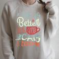 Coffee Cats And Books Cute Kitty Reading Raglan Sleeve Sweatshirt Heather Forest
