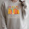 Color Our World Summer Reading 2025 Floral Cute Book Lover Raglan Sleeve Sweatshirt Heather Forest Color Our World Summer Reading 2025 Floral Cute Book Lover Raglan Sleeve Sweatshirt Heather Forest