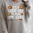 Comic Book Reading Collector Nerd Fan Anime Book Raglan Sleeve Sweatshirt Heather Forest