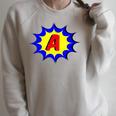 Comic Book Style Monogram Initial Letter A Superhero Raglan Sleeve Sweatshirt Heather Forest Comic Book Style Monogram Initial Letter A Superhero Raglan Sleeve Sweatshirt Heather Forest