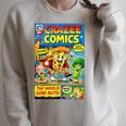 Comic Reader Comic Book Merch Vintage Reading Comic Books Raglan Sleeve Sweatshirt Heather Forest