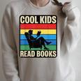 Cool Kids Read Books Retro Reading Vintage Raglan Sleeve Sweatshirt Heather Forest