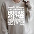 Cool Reading Art For Men Women Book Lover Reader Nerd Books Raglan Sleeve Sweatshirt Heather Forest