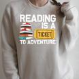 Cool Reading For Men Women Read Books Library Book Lovers Raglan Sleeve Sweatshirt Heather Forest