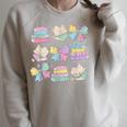 Coquette Bunny Bow Rabbit Teacher Books Easter Retro Raglan Sleeve Sweatshirt Heather Forest