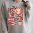 Coquette Teacher School Supplies Bows Books Globe Apple Cute Raglan Sleeve Sweatshirt Heather Forest Coquette Teacher School Supplies Bows Books Globe Apple Cute Raglan Sleeve Sweatshirt Heather Forest