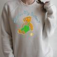 Corduroy Where's My Button Teddy Bear Retro Children's Book Raglan Sleeve Sweatshirt Heather Forest