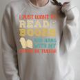 Coton De Tulear Mama Ich Will Nur Lesen Books Hanging Dog Raglan Sleeve Sweatshirt Heather Forest