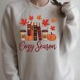 Cozy Season Autumn Leaves Books Pumpkins Fall Halloween Raglan Sleeve Sweatshirt Heather Forest Cozy Season Autumn Leaves Books Pumpkins Fall Halloween Raglan Sleeve Sweatshirt Heather Forest
