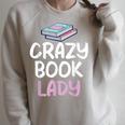 Crazy Book Lady Book Lover Raglan Sleeve Sweatshirt Heather Forest Crazy Book Lady Book Lover Raglan Sleeve Sweatshirt Heather Forest