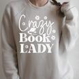 Crazy Book Lady Reading Is My Superpower Book Lover Raglan Sleeve Sweatshirt Heather Forest