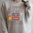 I Create Worlds Of Words Writer Novel Author Book Writing Raglan Sleeve Sweatshirt Heather Forest I Create Worlds Of Words Writer Novel Author Book Writing Raglan Sleeve Sweatshirt Heather Forest