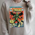 Cthulhu Lord Of Madness Vintage Comic Book Cover Raglan Sleeve Sweatshirt Heather Forest