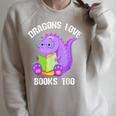 Cure Dragons Love Books Too Raglan Sleeve Sweatshirt Heather Forest