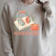 Cute Audiobook Girl Aesthetic Book & Tea Love Raglan Sleeve Sweatshirt Heather Forest