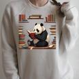 Cute Bear Is Reading a Book Reading Panda Bear Raglan Sleeve Sweatshirt Heather Forest
