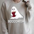 Cute Bookish Halloween Ghost Readers And Book Lovers Raglan Sleeve Sweatshirt Heather Forest