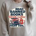 Cute Bookworm Tees Read Banned Books Drink Coffee Small -Adults Raglan Sleeve Sweatshirt Heather Forest
