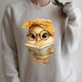 Cute Chick Reading Book Bandana Premium Tri-Blend Raglan Sleeve Sweatshirt Heather Forest