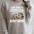 Cute Kids Read Books & Pet My Basset Hound Dog Lover Raglan Sleeve Sweatshirt Heather Forest