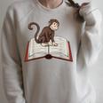 Cute Monkey Reading Books Literature Nature Raglan Sleeve Sweatshirt Heather Forest Cute Monkey Reading Books Literature Nature Raglan Sleeve Sweatshirt Heather Forest