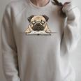 Cute Pug Dog Reading Book Love To Read Raglan Sleeve Sweatshirt Heather Forest