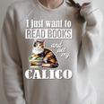 Cute Read Books Calico Cat Lover For Men Women Girls Kids Raglan Sleeve Sweatshirt Heather Forest