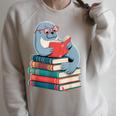 Cute Reading Seal On Books Book Lover Raglan Sleeve Sweatshirt Heather Forest Cute Reading Seal On Books Book Lover Raglan Sleeve Sweatshirt Heather Forest