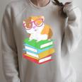 Cute Rodent Pet Bookworms Books And Guinea Pig Raglan Sleeve Sweatshirt Heather Forest