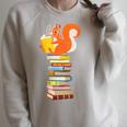 Cute Squirrel Reading Women's Tops Book Lovers Raglan Sleeve Sweatshirt Heather Forest