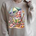 Cute Summer Relaxing Gnome Art For Book Lovers Raglan Sleeve Sweatshirt Heather Forest