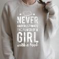 Cute Never Underestimate The Power Of A Girl Book Nerds Raglan Sleeve Sweatshirt Heather Forest