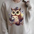 Cute Wizard Owl Reading Book Magic Candle Raglan Sleeve Sweatshirt Heather Forest Cute Wizard Owl Reading Book Magic Candle Raglan Sleeve Sweatshirt Heather Forest
