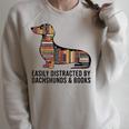 Dachshund Dog Dachshund Decor Books Nerds Dachshund Raglan Sleeve Sweatshirt Heather Forest