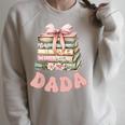 Dada Book First Chapter Birthday Family Matching Party Raglan Sleeve Sweatshirt Heather Forest