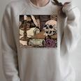 Dark Academia Aesthetic Skull Writer Authors Book Lover Raglan Sleeve Sweatshirt Heather Forest