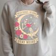 Dark Romance Read Books Be Kind Stay Weird Reading Skeleton Raglan Sleeve Sweatshirt Heather Forest