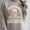 Dark Romance Spicy Books Fun Tee Smutty Book Lover Raglan Sleeve Sweatshirt Heather Forest