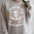 Dark Romance Had Me At Trigger Warning Skeleton Book Reader Raglan Sleeve Sweatshirt Heather Forest Dark Romance Had Me At Trigger Warning Skeleton Book Reader Raglan Sleeve Sweatshirt Heather Forest