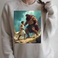 David And Goliath Bible Book Of Samuel King David Painting Raglan Sleeve Sweatshirt Heather Forest