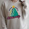 Dear Santa Books Only Christmas Book Tree Raglan Sleeve Sweatshirt Heather Forest