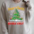 Dear Santa Books Only Christmas Tree Book Lovers Librarian Raglan Sleeve Sweatshirt Heather Forest