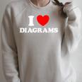 Diagram Heart Cute Schematic Plan Book Blueprint Fan Raglan Sleeve Sweatshirt Heather Forest