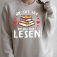 Die Tut Nix Die Will Nur Books Reading Reading Raglan Sleeve Sweatshirt Heather Forest