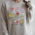 Disney Princesses Types Of Flowers Textbook Poster Raglan Sleeve Sweatshirt Heather Forest