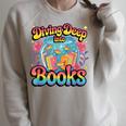 Diving Deep Into Books Oceanic Imagination Raglan Sleeve Sweatshirt Heather Forest