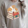 Dog Reading Book Pajama Sleep Raglan Sleeve Sweatshirt Heather Forest