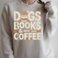 Dogs Books And Coffee Raglan Sleeve Sweatshirt Heather Forest