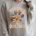 Dogs Books And Quilting Raglan Sleeve Sweatshirt Heather Forest